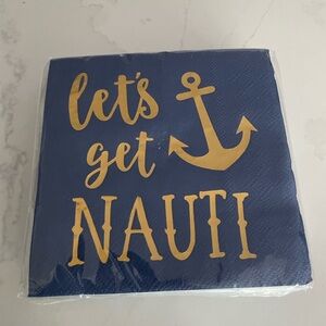 Let’s Get Nauti Gold Foil Nautical napkins 50 pack